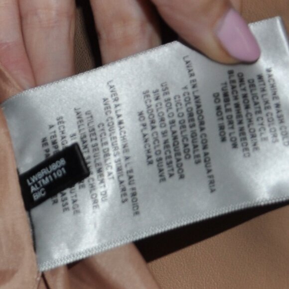 Levi's Red Tab Faux Leather Belted Motorcycle Moto Jacket Biscotti L - Picture 12 of 13